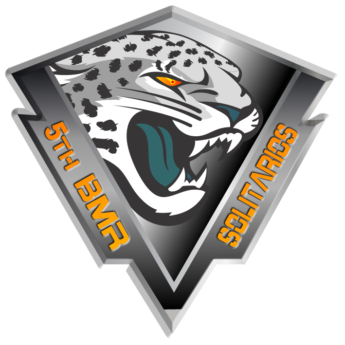 Escudo de la 5ª Brigada Mercenaria de Rochester «Los Solitarios»
